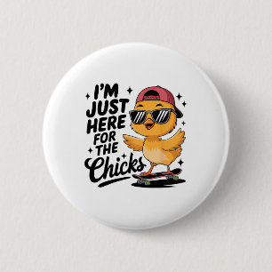 Chicks Dig Me Easter Toddler Boys Men Happy Easter 6 Cm Round Badge