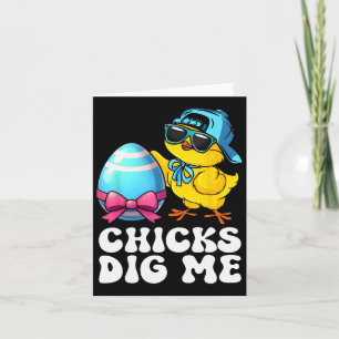 Chicks Dig Me Easter Toddler Boys Men Happy Easter Card
