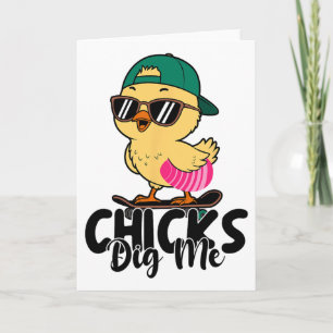 Chicks Dig Me Easter Toddler Boys Men Happy Easter Card