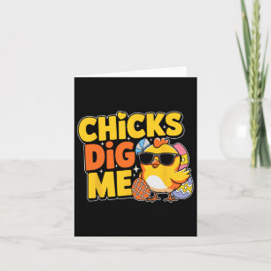 Chicks Dig Me Easter Toddler Boys Men Happy Easter Card