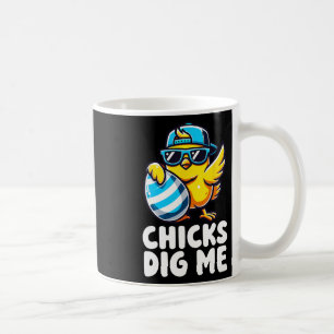 Chicks Dig Me Easter Toddler Boys Men Happy Easter Coffee Mug