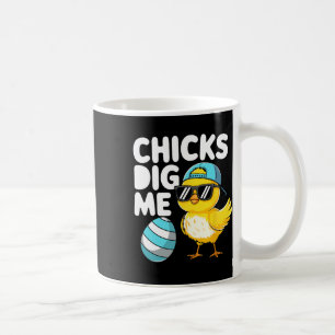 Chicks Dig Me Easter Toddler Boys Men Happy Easter Coffee Mug