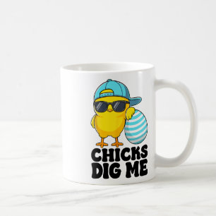 Chicks Dig Me Easter Toddler Boys Men Happy Easter Coffee Mug