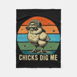 Chicks Dig Me Easter Toddler Boys Men Happy Easter Fleece Blanket