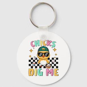 Chicks Dig Me Easter Toddler Boys Men Happy Easter Key Ring