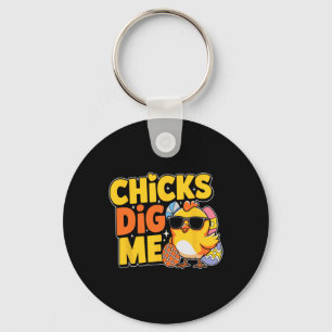 Chicks Dig Me Easter Toddler Boys Men Happy Easter Key Ring
