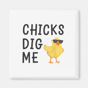 Chicks Dig Me Easter Toddler Boys Men Happy Easter Magnet