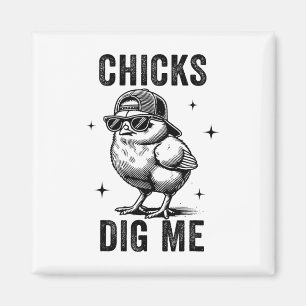 Chicks Dig Me Easter Toddler Boys Men Happy Easter Magnet
