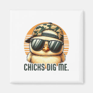 Chicks Dig Me Easter Toddler Boys Men Happy Easter Magnet