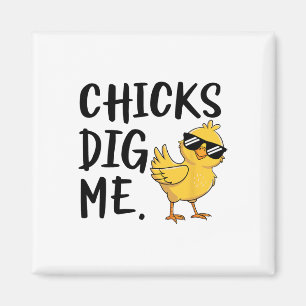 Chicks Dig Me Easter Toddler Boys Men Happy Easter Magnet