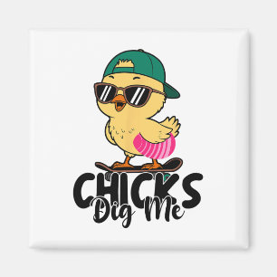 Chicks Dig Me Easter Toddler Boys Men Happy Easter Magnet