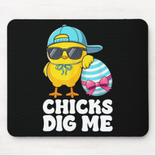 Chicks Dig Me Easter Toddler Boys Men Happy Easter Mouse Pad