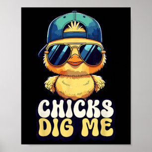 Chicks Dig Me Funny By Chick Sungles Retro Cute _1 Poster