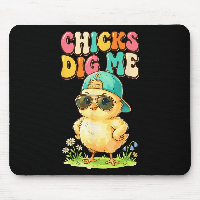 Chicks Dig Me Funny By Chick Sungles Retro Cute  Mouse Pad (Front)