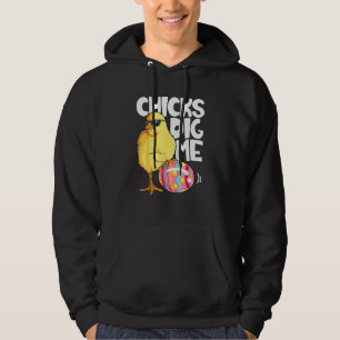 Chicks Dig Me Funny Easter Egg Hunting Hunter Boys Hoodie