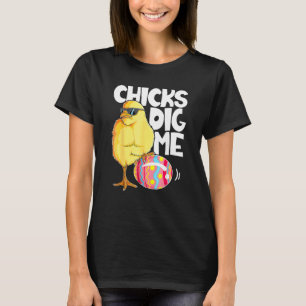 Chicks Dig Me Funny Easter Egg Hunting Hunter Boys T-Shirt