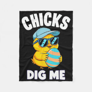Chicks Dig Me Funny Easter For Boys Men Toddlers 2 Fleece Blanket