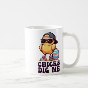 Chicks Dig Me Funny Easter Toddler Boys Men Kid Ha Coffee Mug