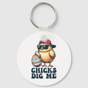 Chicks Dig Me Funny Easter Toddler Boys Men Kid Ha Key Ring