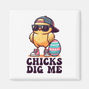 Chicks Dig Me Funny Easter Toddler Boys Men Kid Ha Magnet