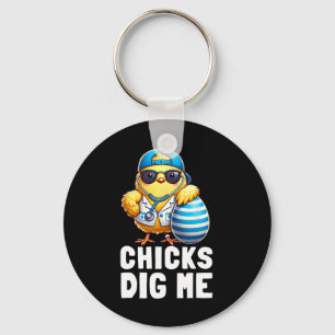 Chicks Dig Me Funny Happy Easter Day Nurse Doctor Key Ring