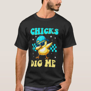 Chicks Dig Me Groovy Funny Easter Toddler Boys Men T-Shirt