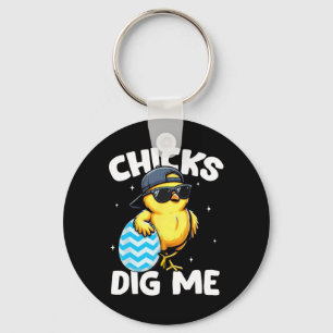 Chicks Dig Me Shirts Kids Boys Toddler Happy Easte Key Ring