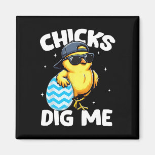 Chicks Dig Me Shirts Kids Boys Toddler Happy Easte Magnet