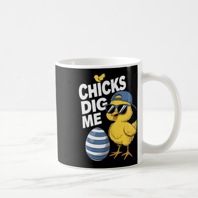 Chicks Dig Me Toddler Boy Easter Boys Easter Toddl Coffee Mug (Right)