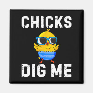 Chicks Dig Me Toddler Happy Easter Egg Hunting Boy Magnet