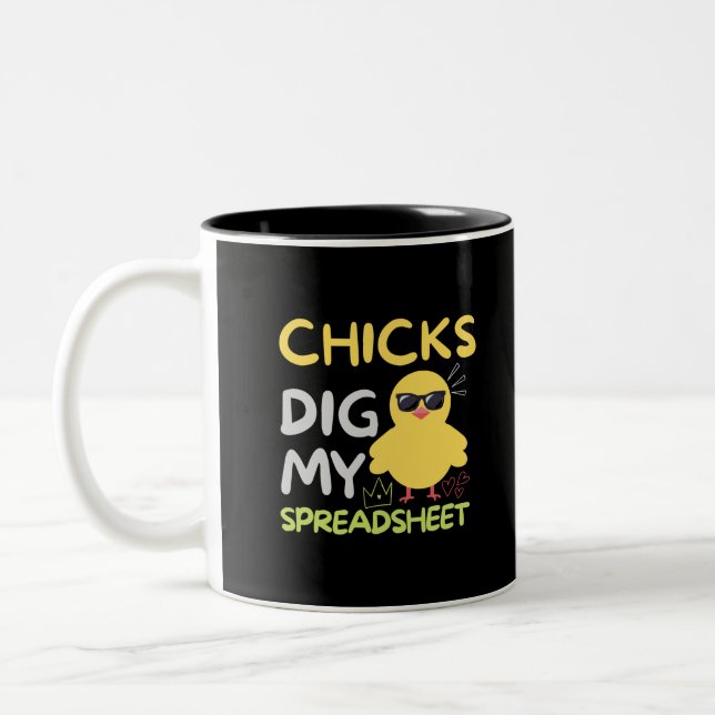 Chicks dig my Spreadsheet Two-Tone Coffee Mug (Left)