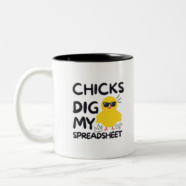Chicks dig my Spreadsheet Two-Tone Coffee Mug (Left)