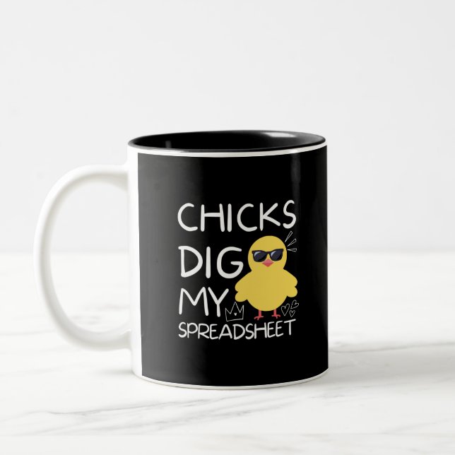 Chicks dig my Spreadsheet Two-Tone Coffee Mug (Left)