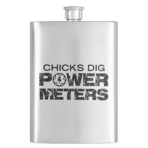 Chicks Dig Power Metres Hip Flask