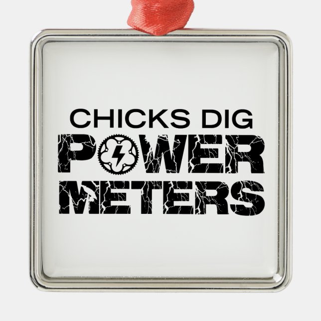 Chicks Dig Power Metres Metal Tree Decoration (Front)