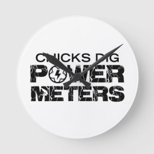 Chicks Dig Power Metres Round Clock