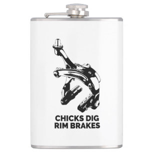 Chicks Dig Rim Brakes Hip Flask