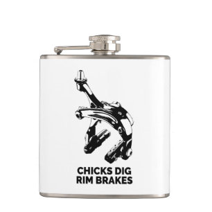 Chicks Dig Rim Brakes Hip Flask
