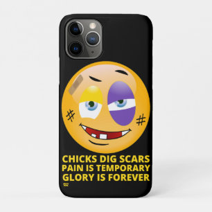"CHICKS DIG SCARS" funny emoji iPhone 11 Pro Case