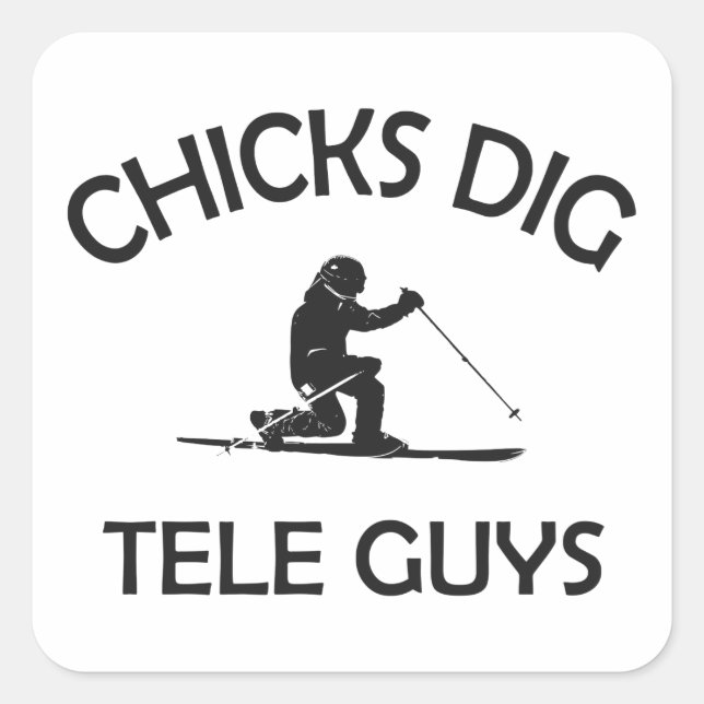 Chicks Dig Tele Guys Square Sticker (Front)