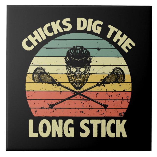 Chicks Dig The Long Stick Ceramic Tile (Front)