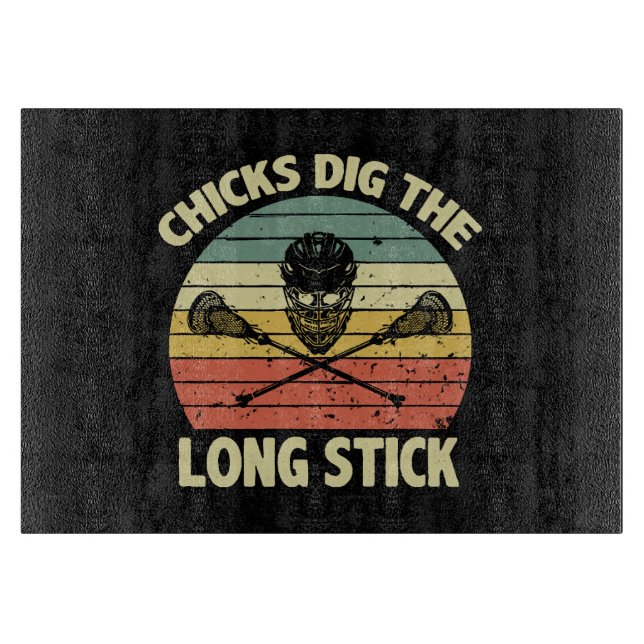 Chicks Dig The Long Stick Cutting Board (Front)