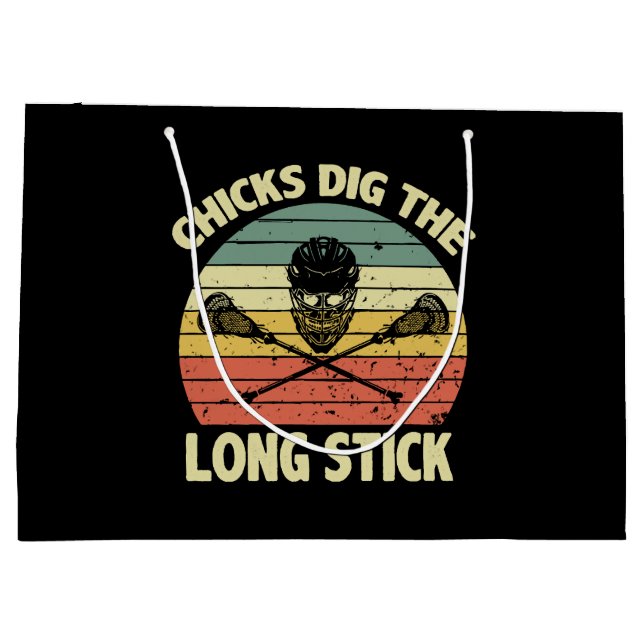Chicks Dig The Long Stick Large Gift Bag (Back)