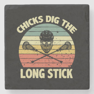 Chicks Dig The Long Stick Stone Coaster