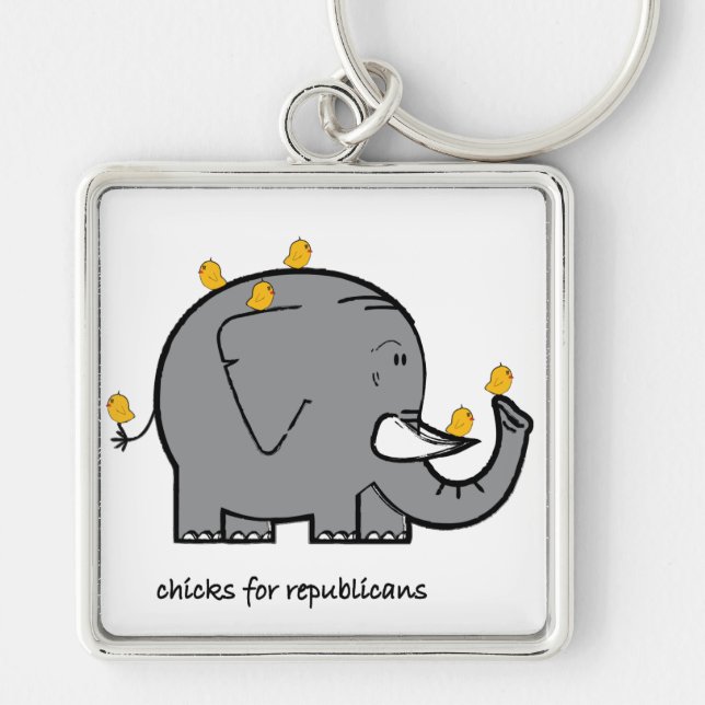 chicks for republicans key ring (Front)