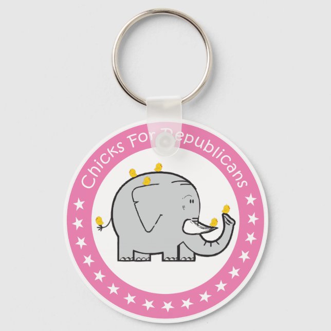 chicks for republicans keychain (Front)