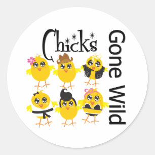 Chicks Gone Wild Classic Round Sticker