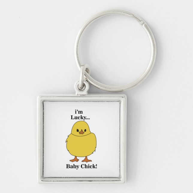 Chicks I'm Lucky Baby Chick Key Ring (Front)