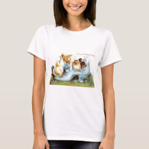 Chicks in a Shoe Vintage Easter Card T-Shirt