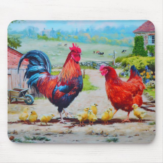 Chicks on the farm mouse pad (Front)